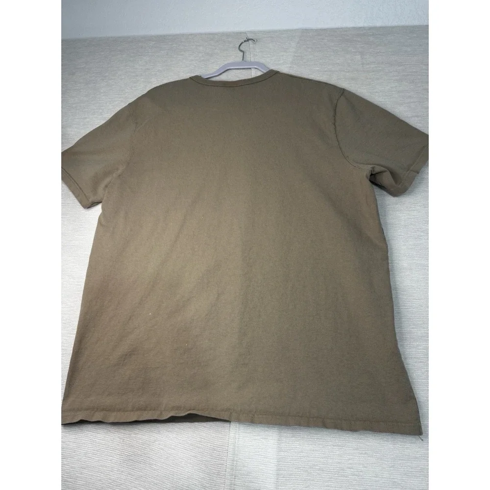 Champion Brown Logo Men's Knit Solid Crew Neck Short Sleeve T-Shirt XL - Picture 4 of 5